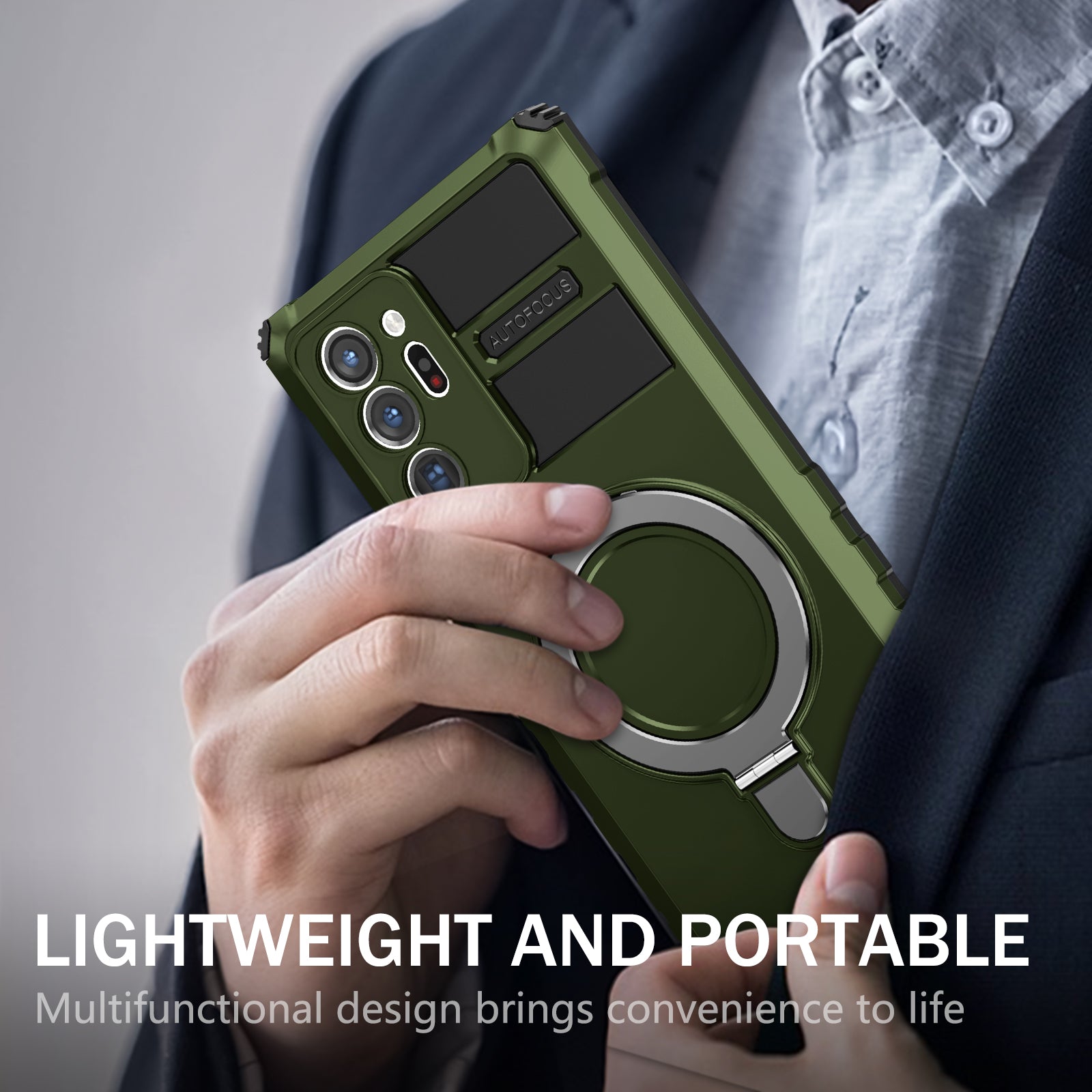Magnetic Phone Case for Samsung Galaxy Note20 Ultra / Note20 Ultra 5G , Shockproof PC+TPU Kickstand Cover - Green Magnetic Phone Case for Samsung Galaxy Note20 Ultra / Note20 Ultra 5G , Shockproof PC+TPU Kickstand Cover - Green